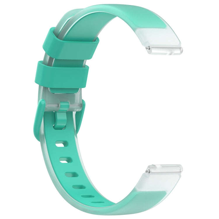 12mm Universal Two Color Transparent Silicone Watch Band(Teal)