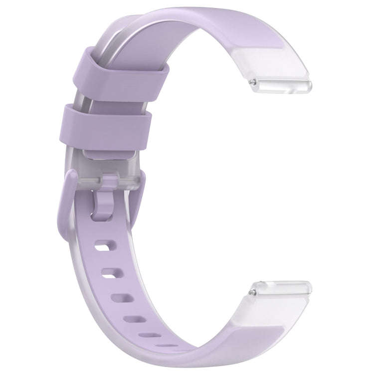 12mm Universal Two Color Transparent Silicone Watch Band(Purple)
