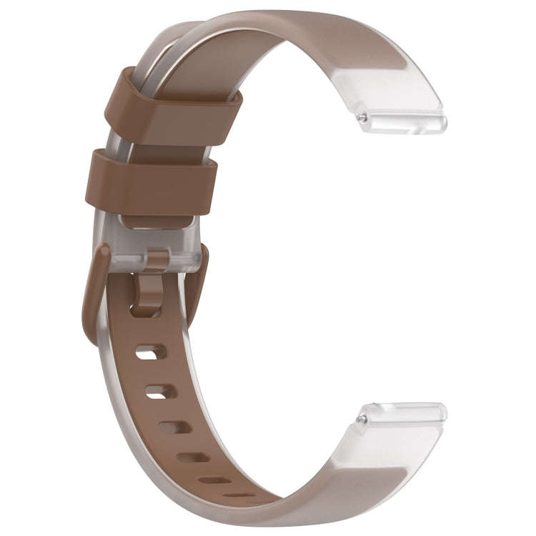 12mm Universal Two Color Transparent Silicone Watch Band(Brown)