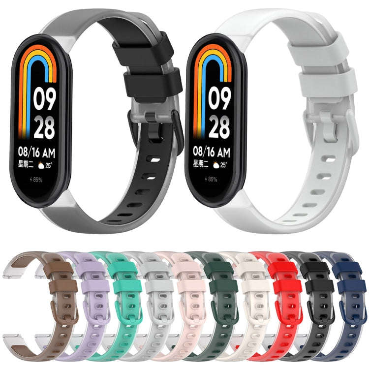 12mm Universal Two Color Transparent Silicone Watch Band(Brown)