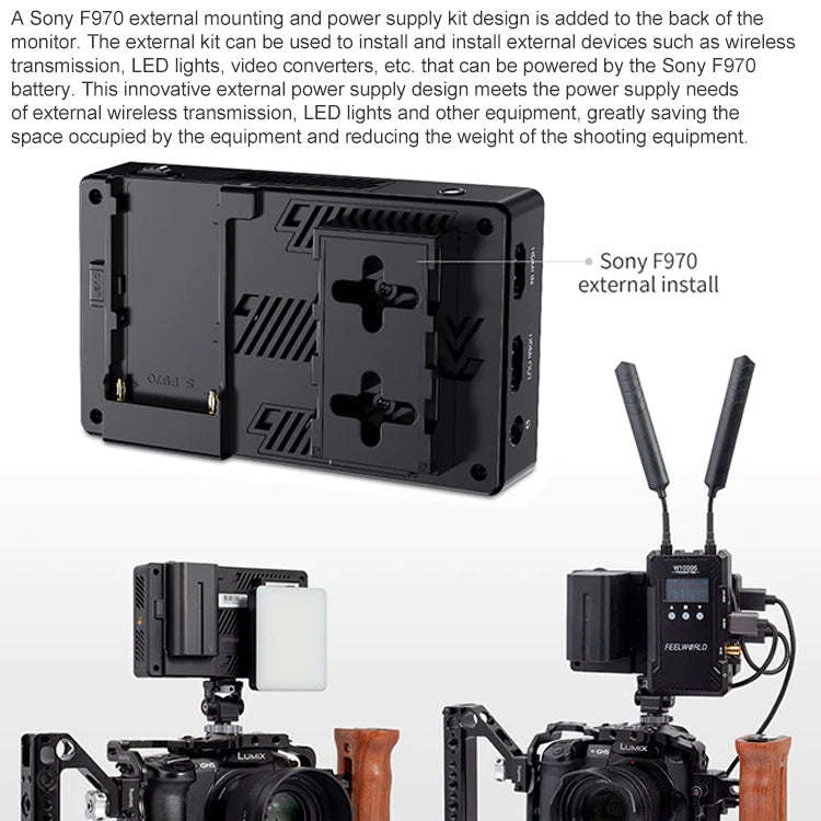 FEELWORLD LUT5E 5.5 inch High Bright 1600nit Touch Screen DSLR Camera Field Monitor F970 External...
