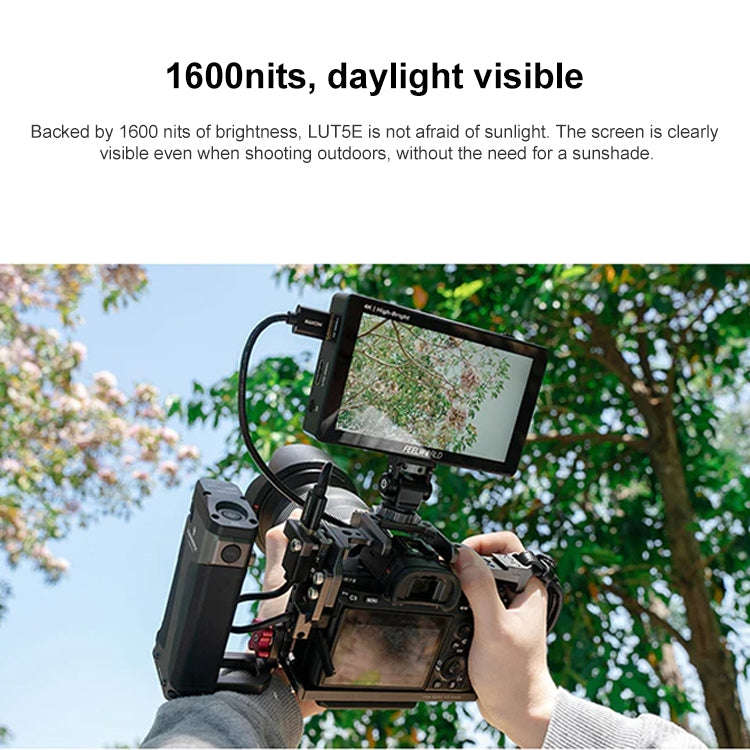 FEELWORLD LUT5E 5.5 inch High Bright 1600nit Touch Screen DSLR Camera Field Monitor F970 External...