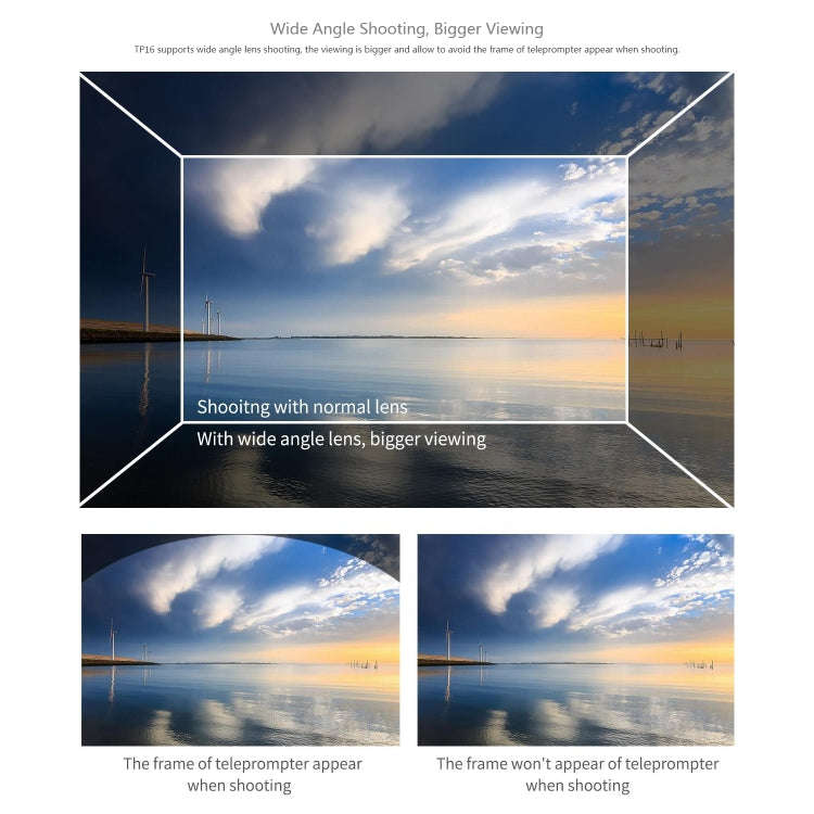 FEELWORLD TP16 16 inch Tablet Horizontal Vertical Prompting Folding Teleprompter, Bluetooth Remot...