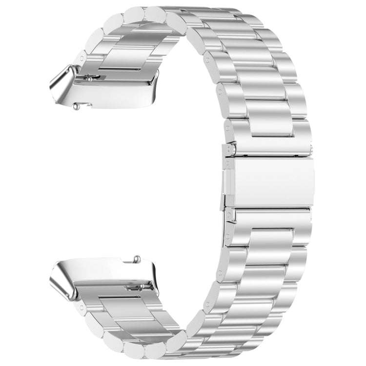 For Redmi Watch 3 Lite / Watch 3 Active Three-bead Metal Stainless Steel Watch Band(Silver)