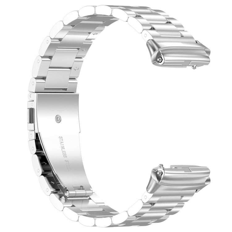 For Redmi Watch 3 Lite / Watch 3 Active Three-bead Metal Stainless Steel Watch Band(Silver)