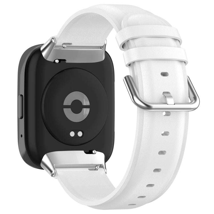 For Redmi Watch 3 Lite / Watch 3 Active Leather Replacement Watch Band(White)