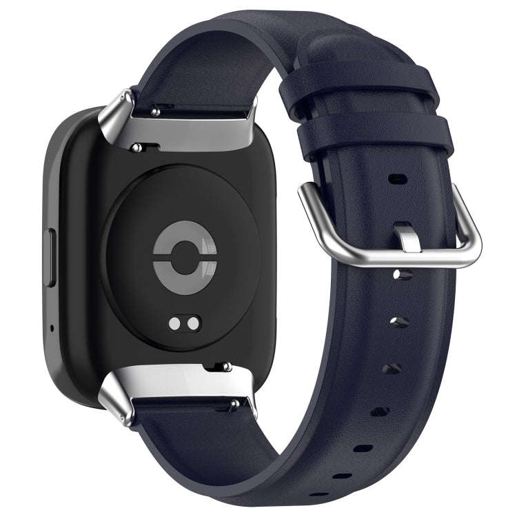 For Redmi Watch 3 Lite / Watch 3 Active Leather Replacement Watch Band(Navy Blue)