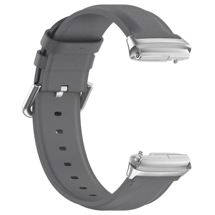 For Redmi Watch 3 Lite / Watch 3 Active Leather Replacement Watch Band(Grey)