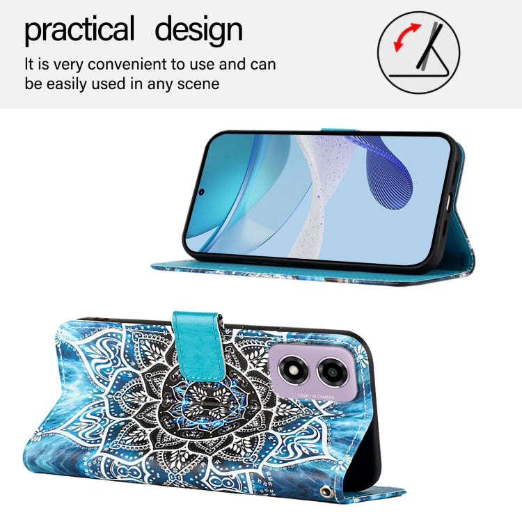 For Motorola Moto E14 Colored Drawing Pattern Plain Weave Leather Phone Case(Undersea Mandala)