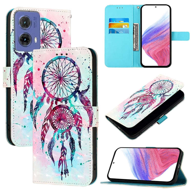 For Motorola Moto G85 3D Painting Horizontal Flip Leather Phone Case(Color Drop Wind Chimes)