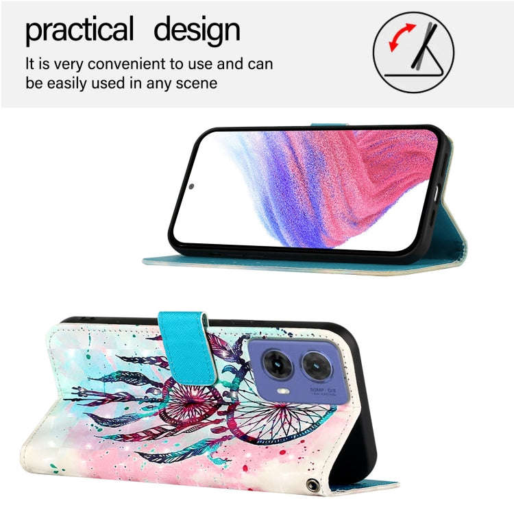 For Motorola Moto G85 3D Painting Horizontal Flip Leather Phone Case(Color Drop Wind Chimes)