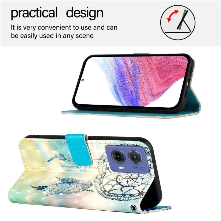 For Motorola Moto G85 3D Painting Horizontal Flip Leather Phone Case(Dream Wind Chimes)