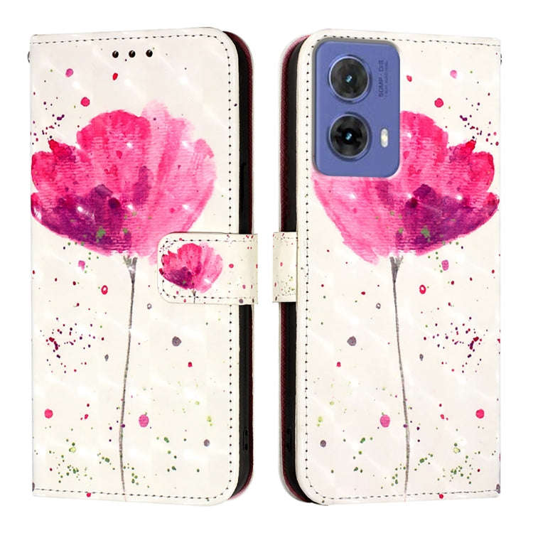 For Motorola Moto G85 3D Painting Horizontal Flip Leather Phone Case(Flower)