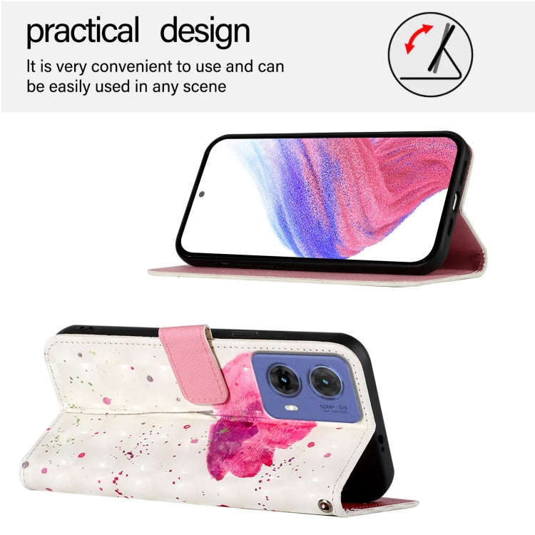 For Motorola Moto G85 3D Painting Horizontal Flip Leather Phone Case(Flower)