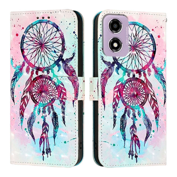 For Motorola Moto E14 3D Painting Horizontal Flip Leather Phone Case(Color Drop Wind Chimes)