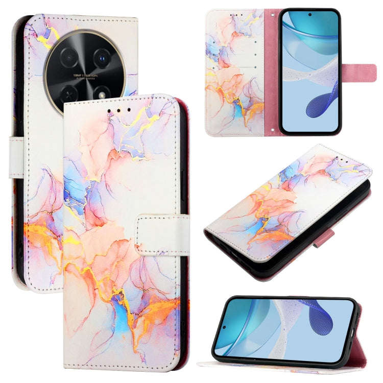 For Huawei nova 12s 4G Global PT003 Marble Pattern Flip Leather Phone Case(Marble White)
