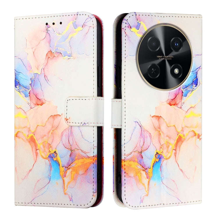 For Huawei nova 12s 4G Global PT003 Marble Pattern Flip Leather Phone Case(Marble White)