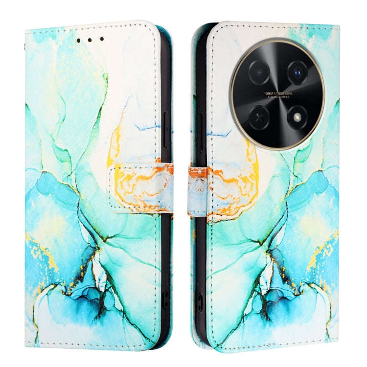 For Huawei nova 12s 4G Global PT003 Marble Pattern Flip Leather Phone Case(Green)