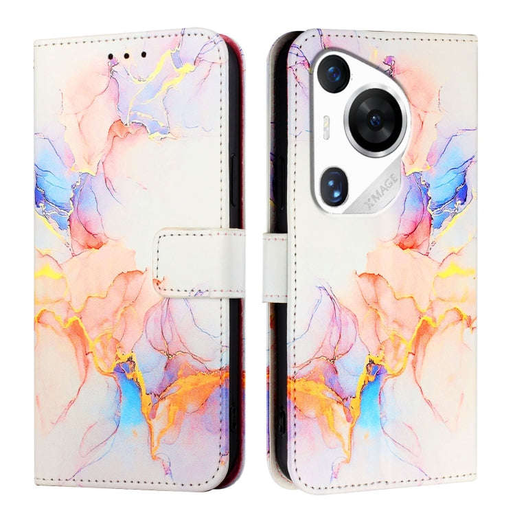 For Huawei Pura 70 Pro / 70 Pro+ PT003 Marble Pattern Flip Leather Phone Case(Marble White)