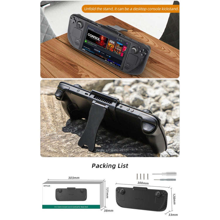 For Steam Deck Hifylux 3 in 1 Gaming Console Protector Guard Monitor Cover Sun Hood Kickstand Hol...