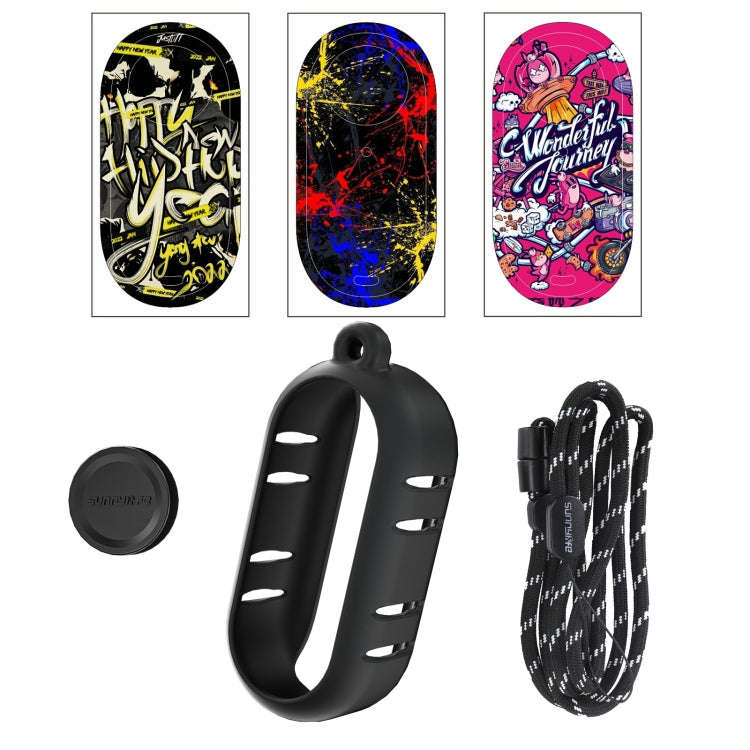For Insta360 GO 3 Sunnylife Cooling Silicone Case Stickers Skin Wrap Lens Cover with Neck Strap(B...