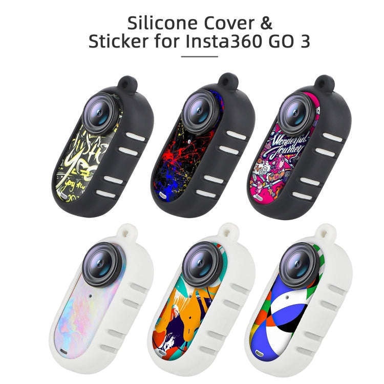 For Insta360 GO 3 Sunnylife Cooling Silicone Case Stickers Skin Wrap Lens Cover with Neck Strap(B...