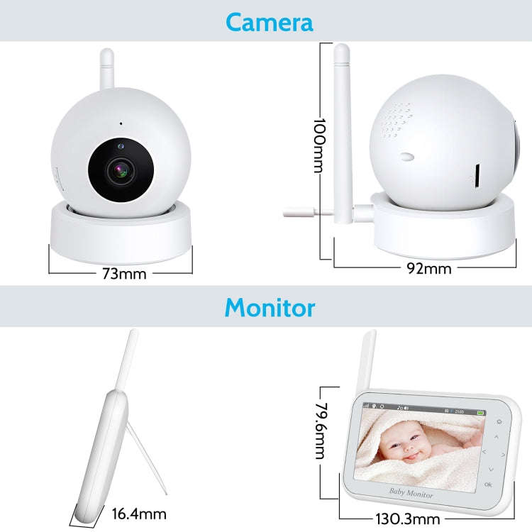 ABM201 4.5 inch Wireless Video Night Vision Baby Monitor Security Camera(EU Plug)
