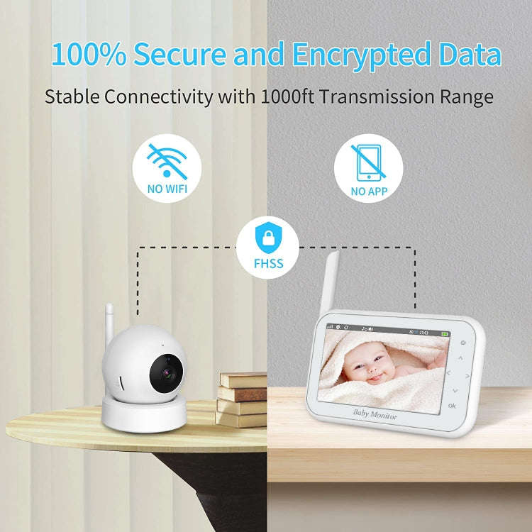 ABM201 4.5 inch Wireless Video Night Vision Baby Monitor Security Camera(EU Plug)