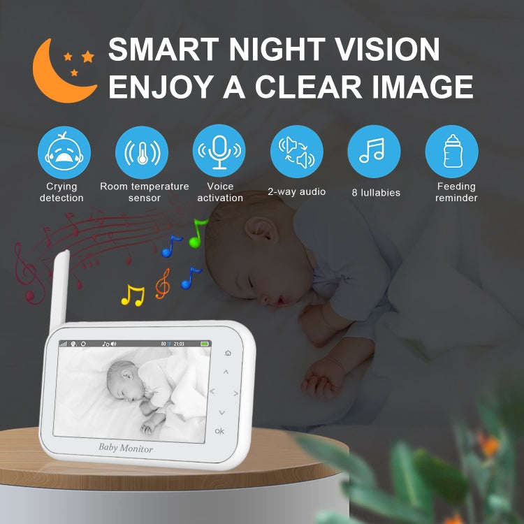ABM201 4.5 inch Wireless Video Night Vision Baby Monitor Security Camera(EU Plug)