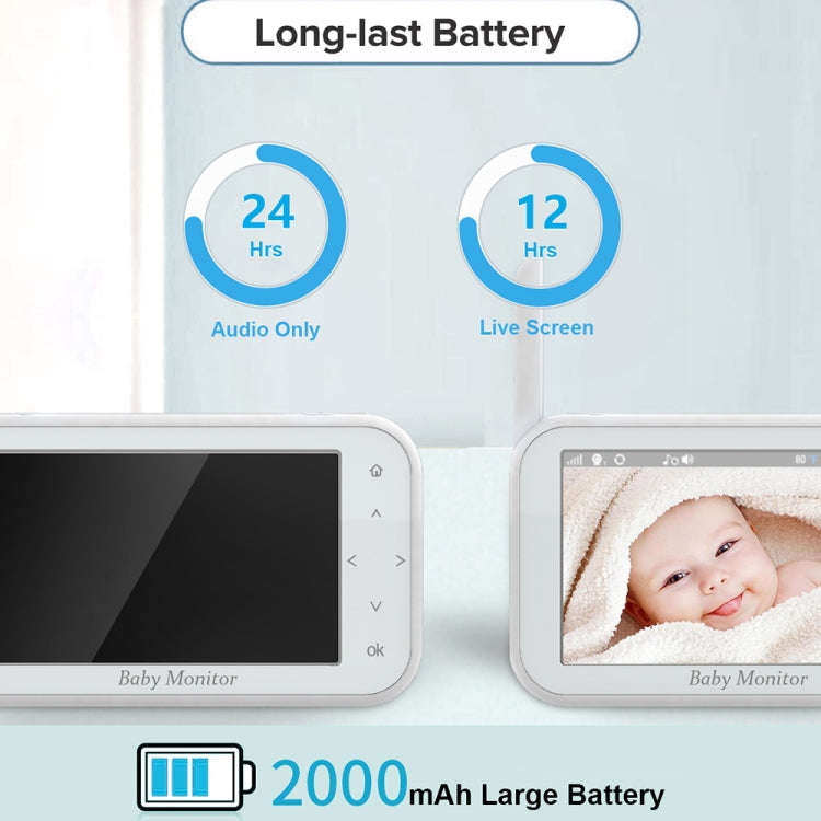 ABM201 4.5 inch Wireless Video Night Vision Baby Monitor Security Camera(EU Plug)
