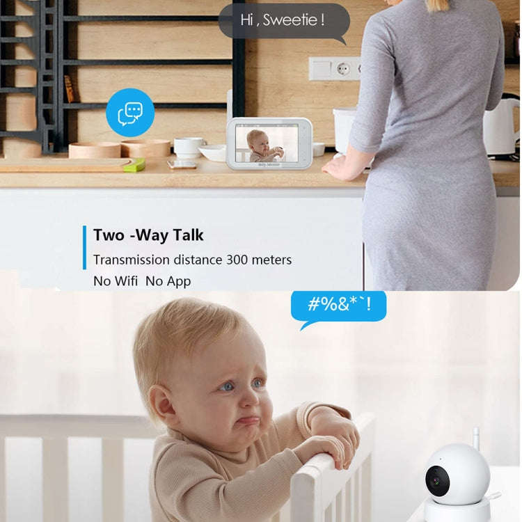 ABM201 4.5 inch Wireless Video Night Vision Baby Monitor Security Camera(EU Plug)