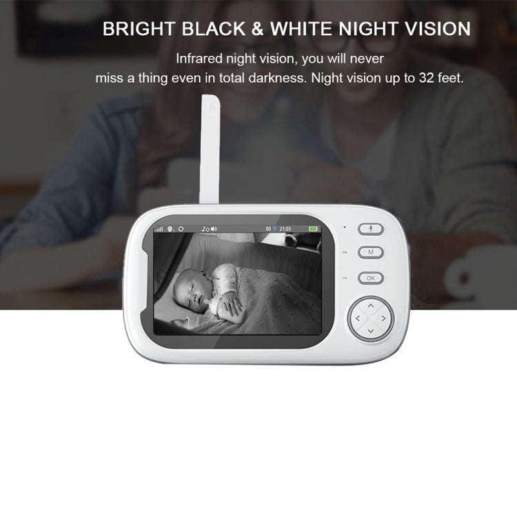 ABM600 3.5 inch Wireless Video Night Vision Baby Monitor Security Camera(EU Plug)