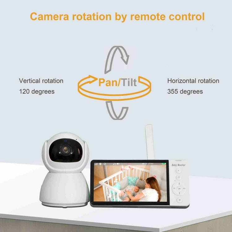 ABM700 5 inch Wireless Video Night Vision Baby Monitor Security Camera(EU Plug)