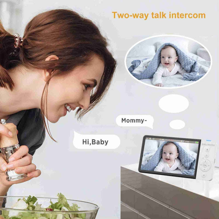 ABM700 5 inch Wireless Video Night Vision Baby Monitor Security Camera(EU Plug)