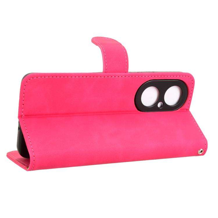 For Huawei Enjoy 80 Skin Feel Magnetic Flip Leather Phone Case(Rose Red)