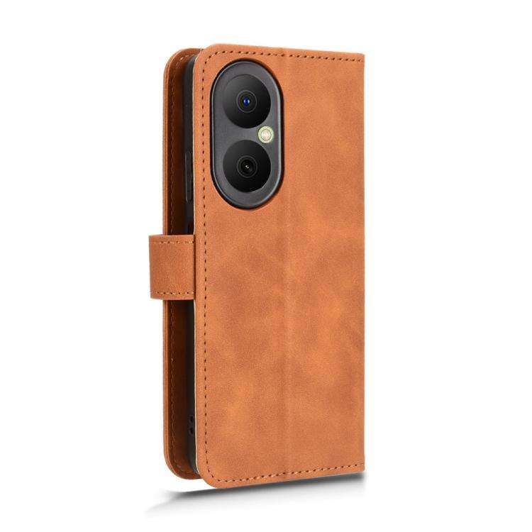 For Huawei Enjoy 80 Skin Feel Magnetic Flip Leather Phone Case(Brown)