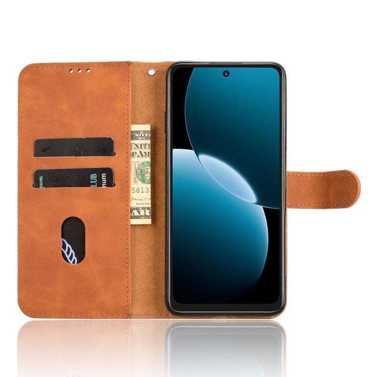 For Huawei Enjoy 80 Skin Feel Magnetic Flip Leather Phone Case(Brown)