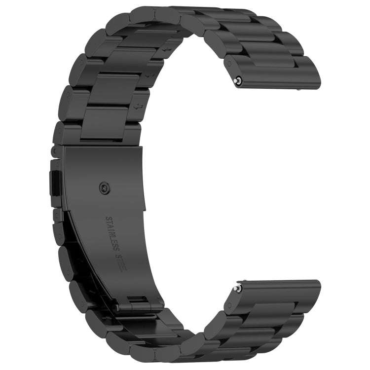 For Amazfit Bip 5 Three Strains Stainless Steel Watch Band(Black)