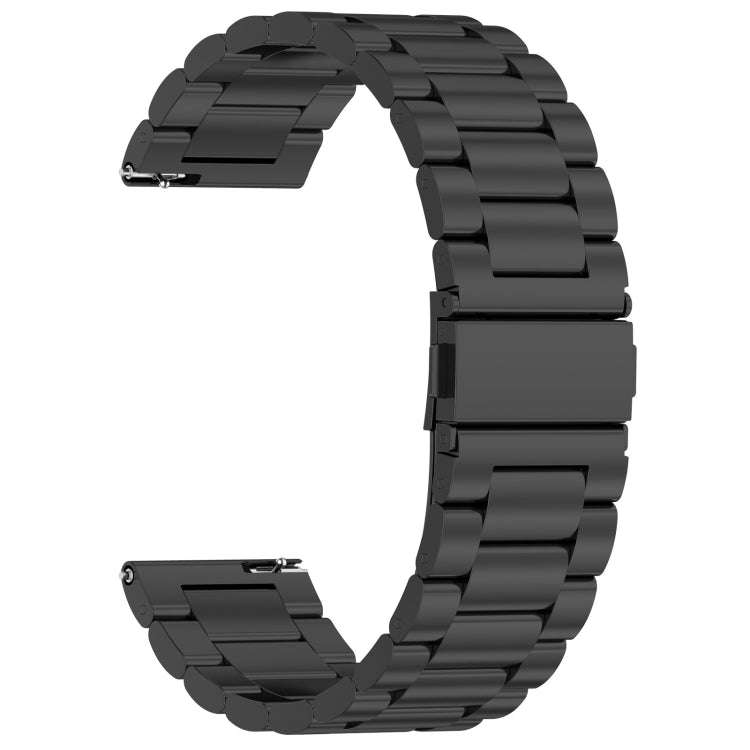 For Amazfit Bip 5 Three Strains Stainless Steel Watch Band(Black)