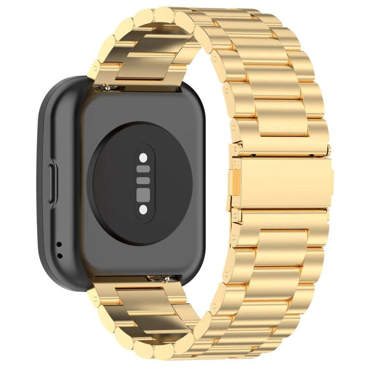 For Amazfit Bip 5 Three Strains Stainless Steel Watch Band(Gold)