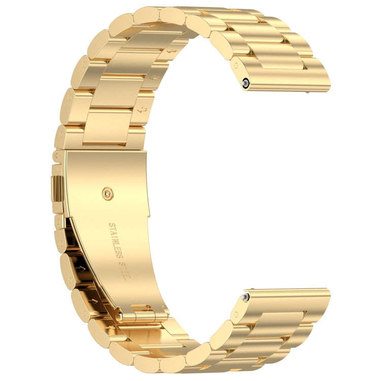 For Amazfit Bip 5 Three Strains Stainless Steel Watch Band(Gold)