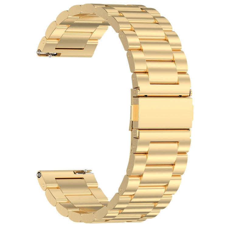 For Amazfit Bip 5 Three Strains Stainless Steel Watch Band(Gold)