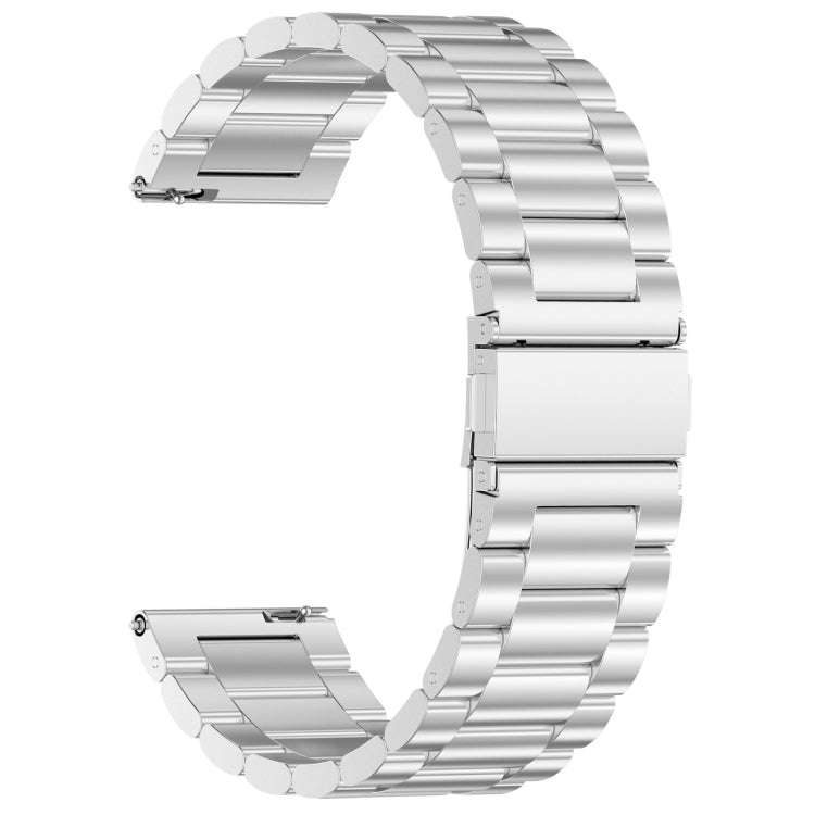 For Amazfit Bip 5 Three Strains Stainless Steel Watch Band(Silver)