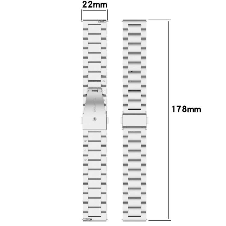 For Amazfit Bip 5 Three Strains Stainless Steel Watch Band(Black)