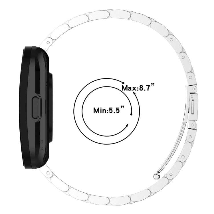For Amazfit Bip 5 Three Strains Stainless Steel Watch Band(Black)