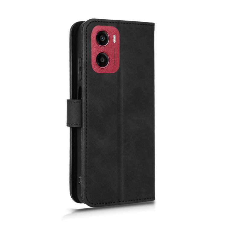 For Motorola Moto G05 / E15 Skin Feel Magnetic Flip Leather Phone Case(Black)