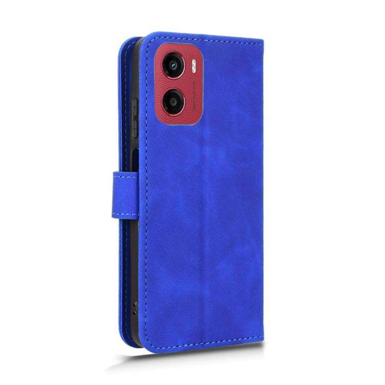 For Motorola Moto G05 / E15 Skin Feel Magnetic Flip Leather Phone Case(Blue)