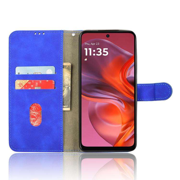 For Motorola Moto G05 / E15 Skin Feel Magnetic Flip Leather Phone Case(Blue)