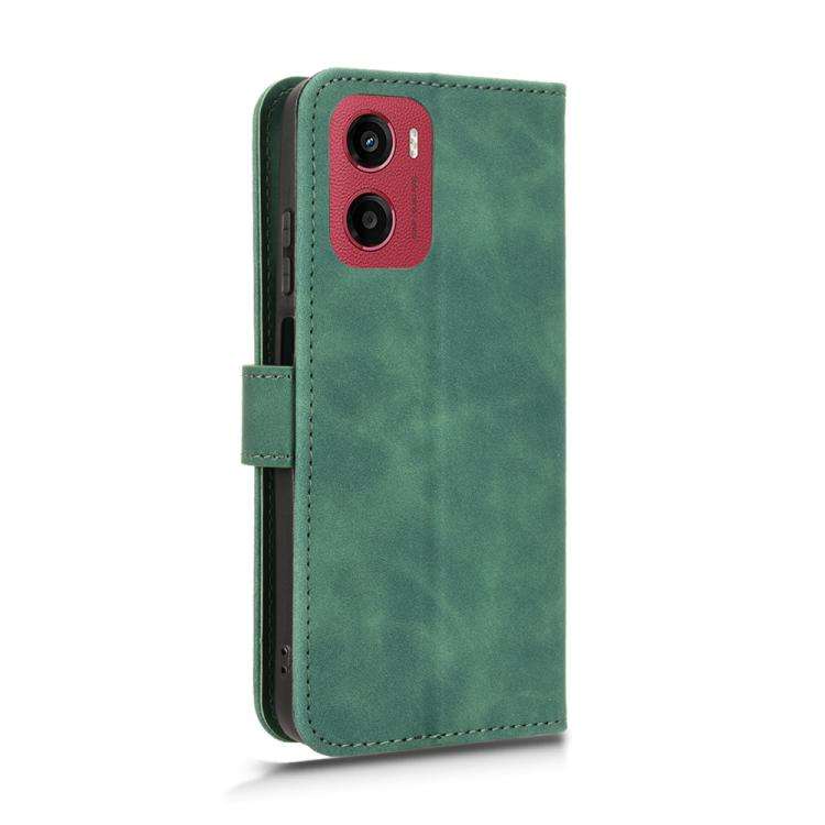 For Motorola Moto G05 / E15 Skin Feel Magnetic Flip Leather Phone Case(Green)