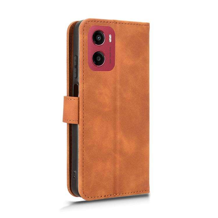 For Motorola Moto G05 / E15 Skin Feel Magnetic Flip Leather Phone Case(Brown)